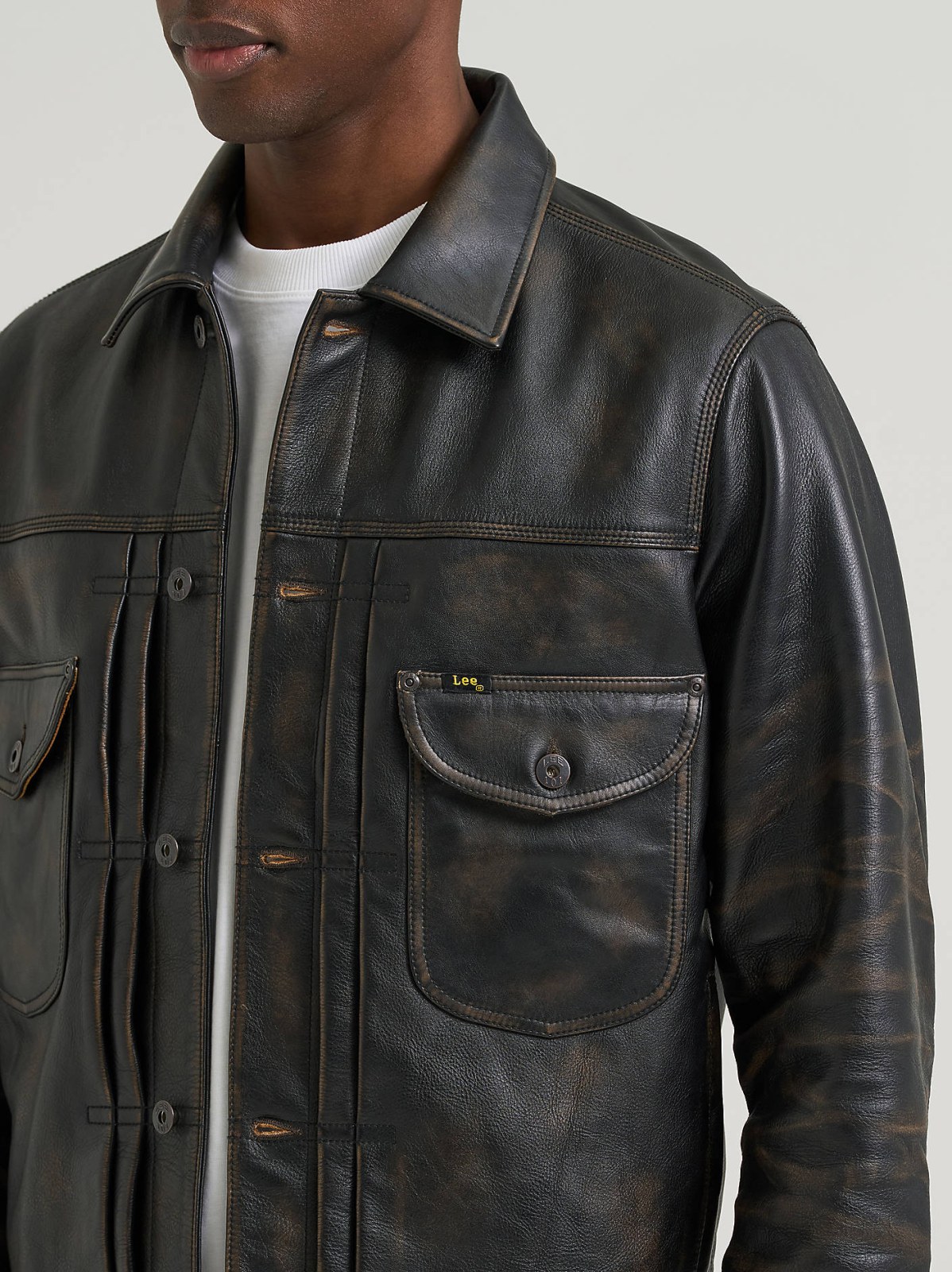 Men's Lee 101™ Leather Cowboy Jacket - view 3