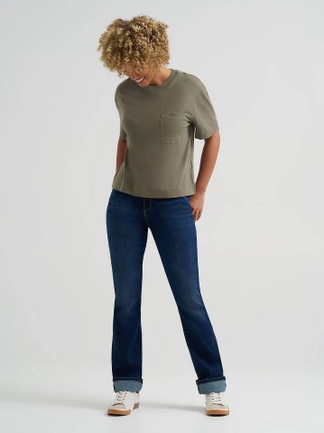Women's Solid Logo Pocket Tee