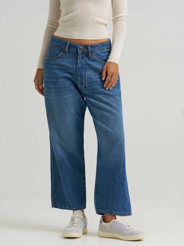Women's Loose Crop Button-Fly Jean