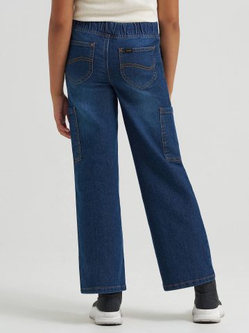 Girl's Wide Leg Cargo Pull On Jean