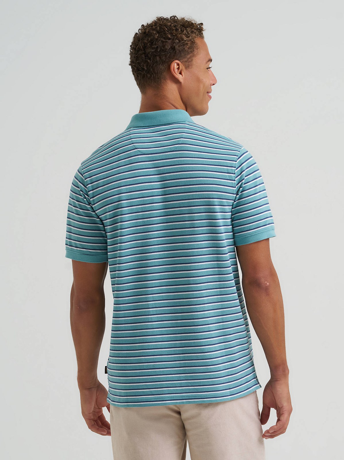 Men's Stripe Mini Pique Polo Shirt - view 2