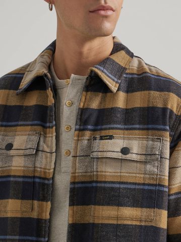 Men's Sherpa Lined Flannel Overshirt