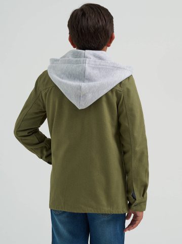 Boy's Hooded Canvas Work Jacket — alternate view