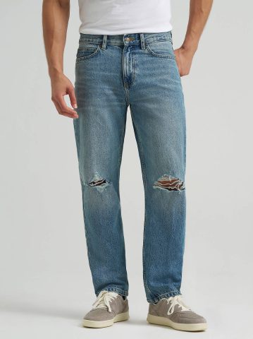 Men's Distressed 100% Cotton Relaxed Straight Jean — alternate view
