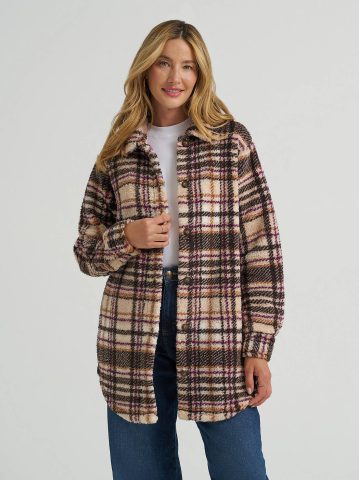 Women's Plaid Sherpa Shacket Women's Plaid Sherpa Shacket