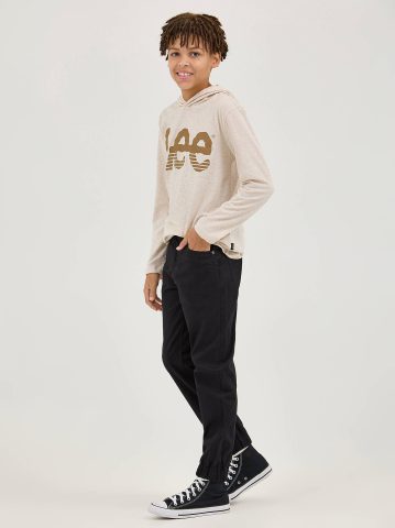 Boy's Stripe Twitch Logo Hoodie Tee