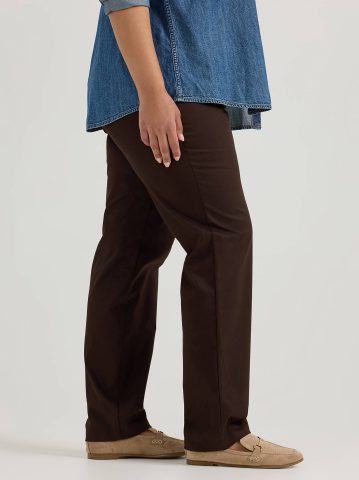 Women's Wrinkle Free Relaxed Fit Straight Leg Pant (Plus)