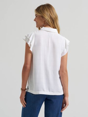Women's Legendary Flutter Sleeve Button Down Shirt — alternate view