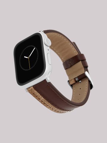 Solid with Side Stripe Vegan Leather Universal Watchband — alternate view