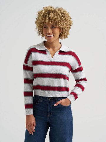 Women's V-Neck Stripe Sweater Women's V-Neck Stripe Sweater