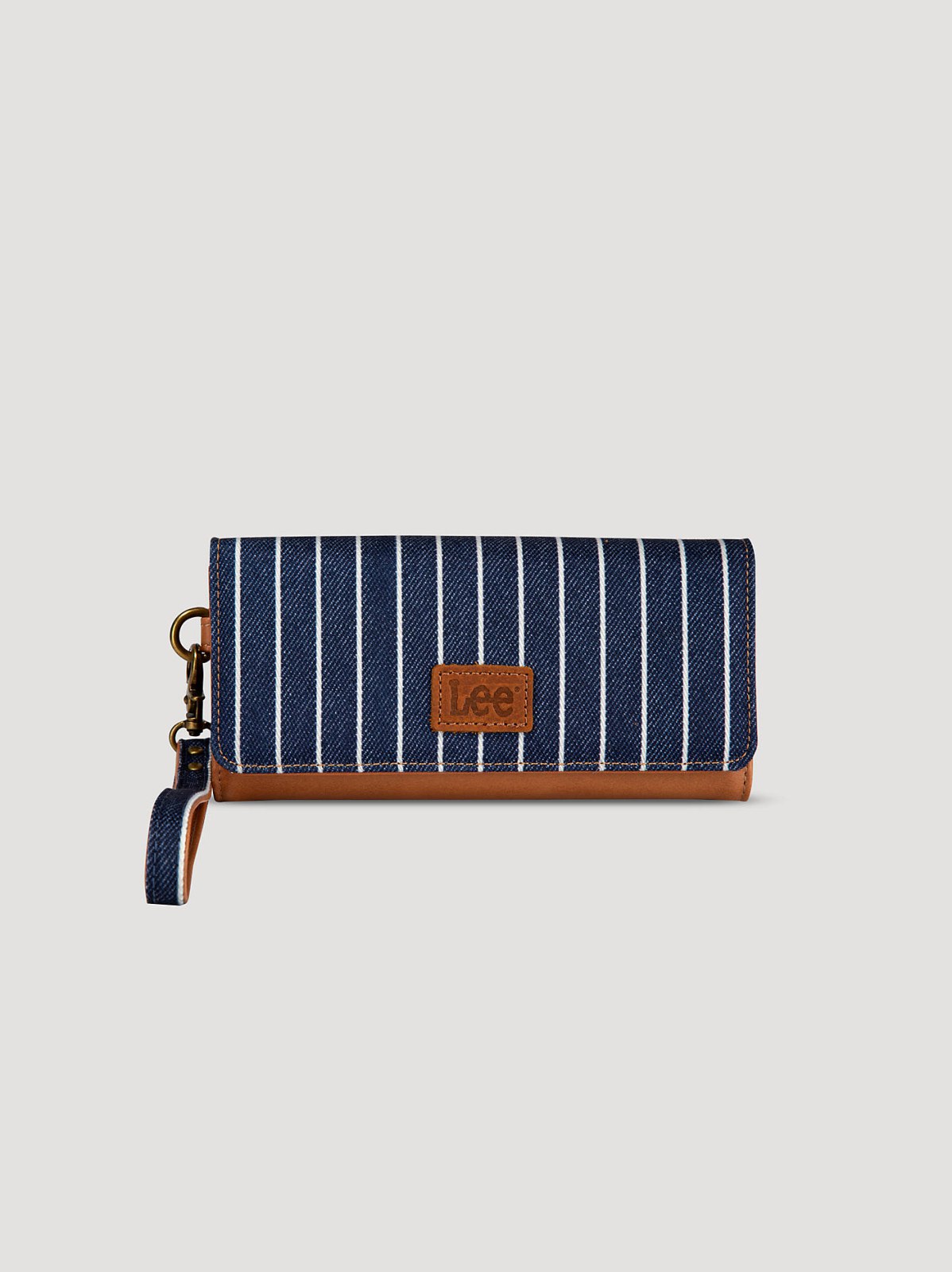Women's Stripe Wristlet Trifold Wallet