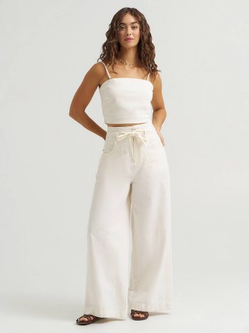 Women's High Rise Pleated Linen Trouser Pant — alternate view