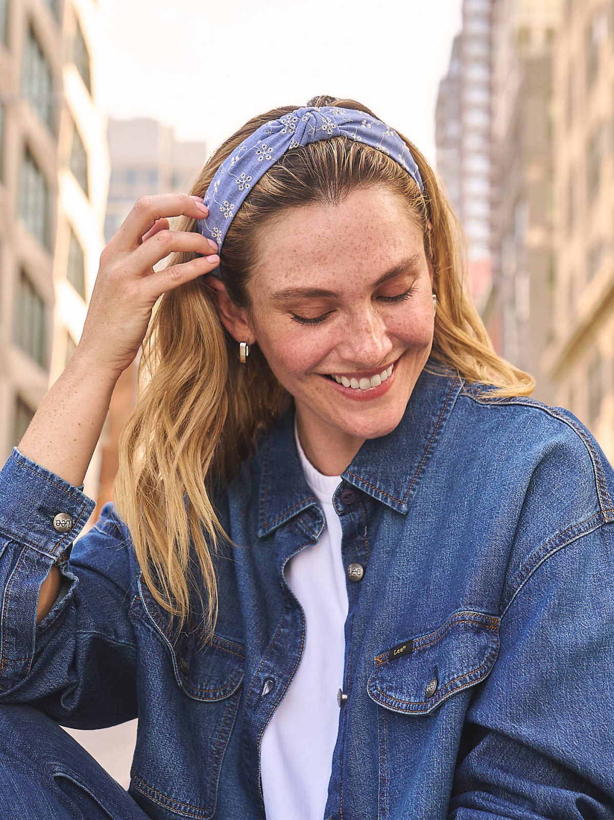 Women's Goody x Lee Denim Headband with Knot, 1ct - view 2