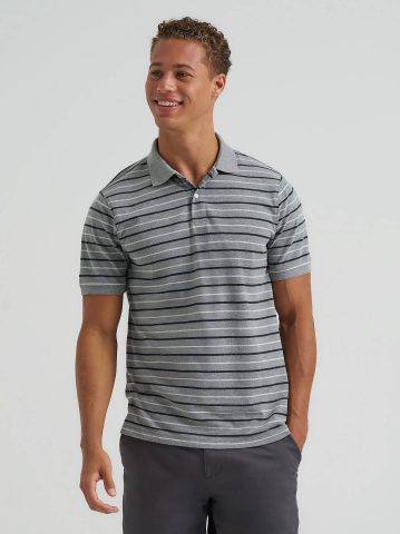 Men's Stripe Mini Pique Polo Shirt Men's Stripe Mini Pique Polo Shirt
