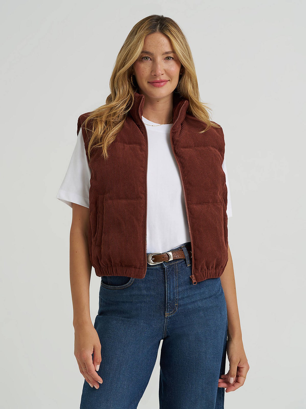 Women's Corduroy Puffer Vest