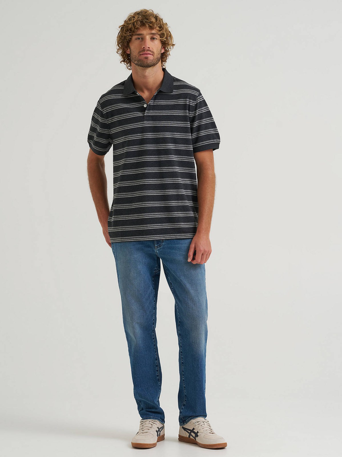 Men's Stripe Mini Pique Polo Shirt - view 4