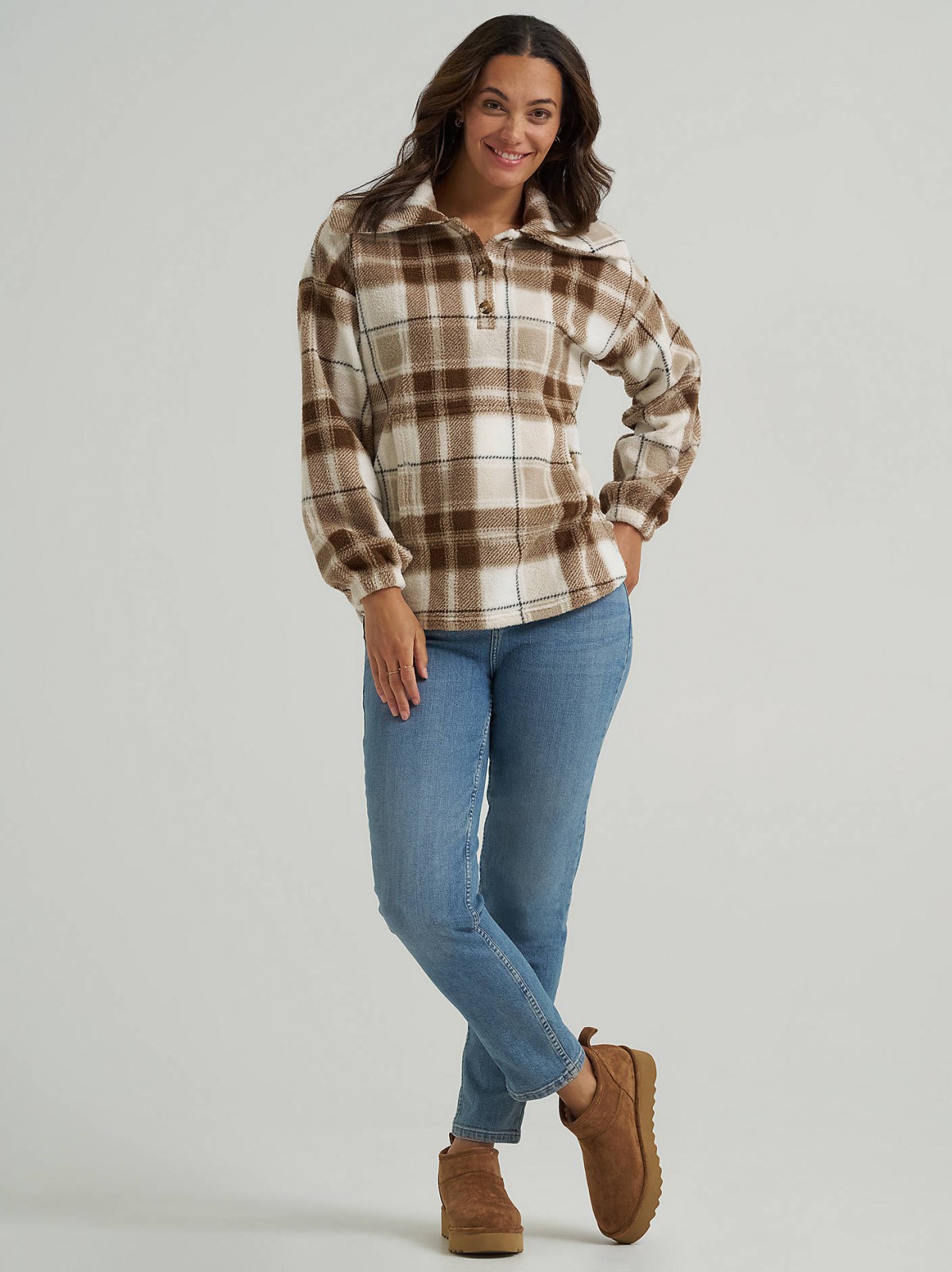Women's Printed Sherpa Pullover - view 5