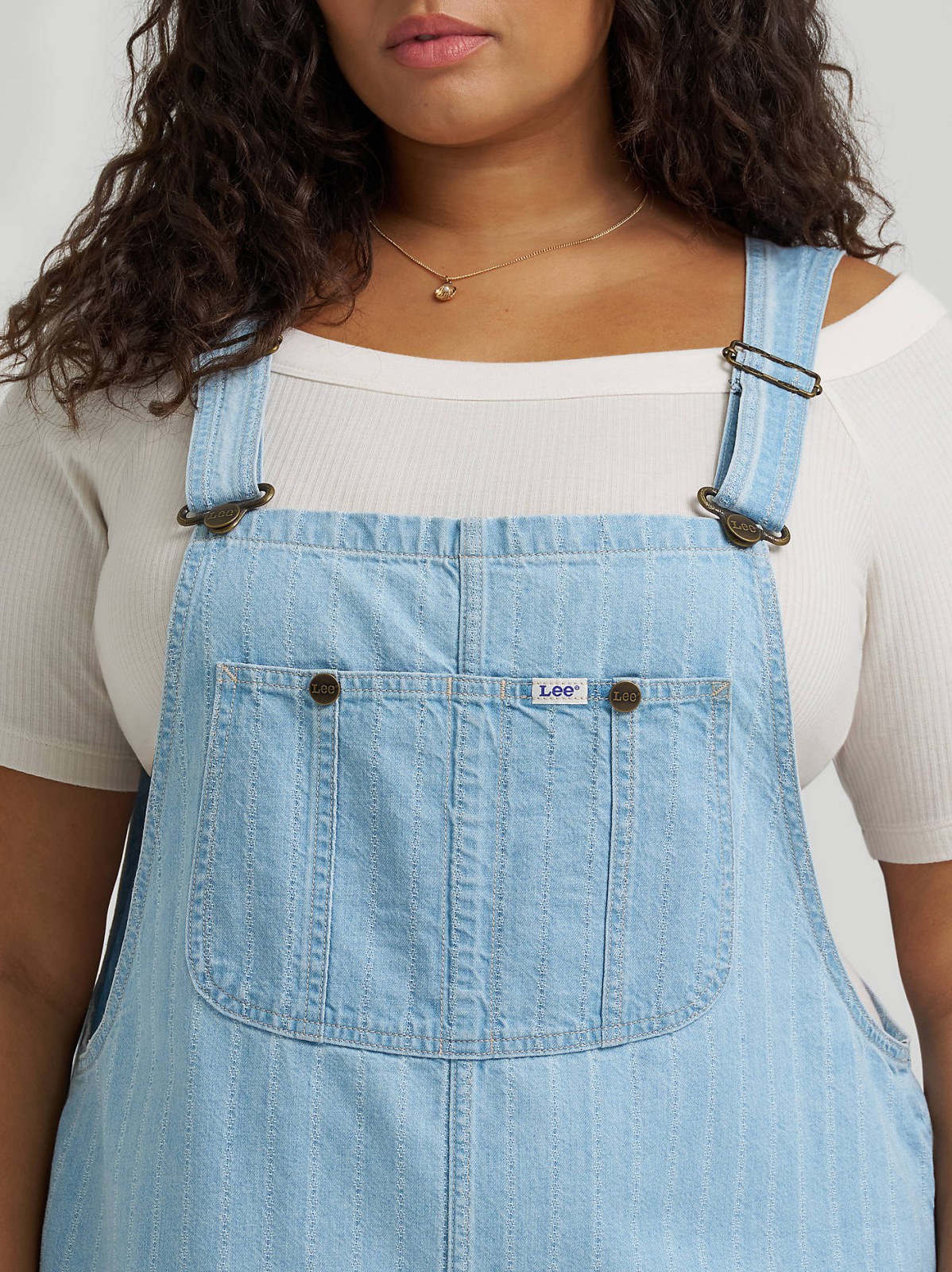 Women's Loose Bib Denim Overall Dress (Plus) - view 4
