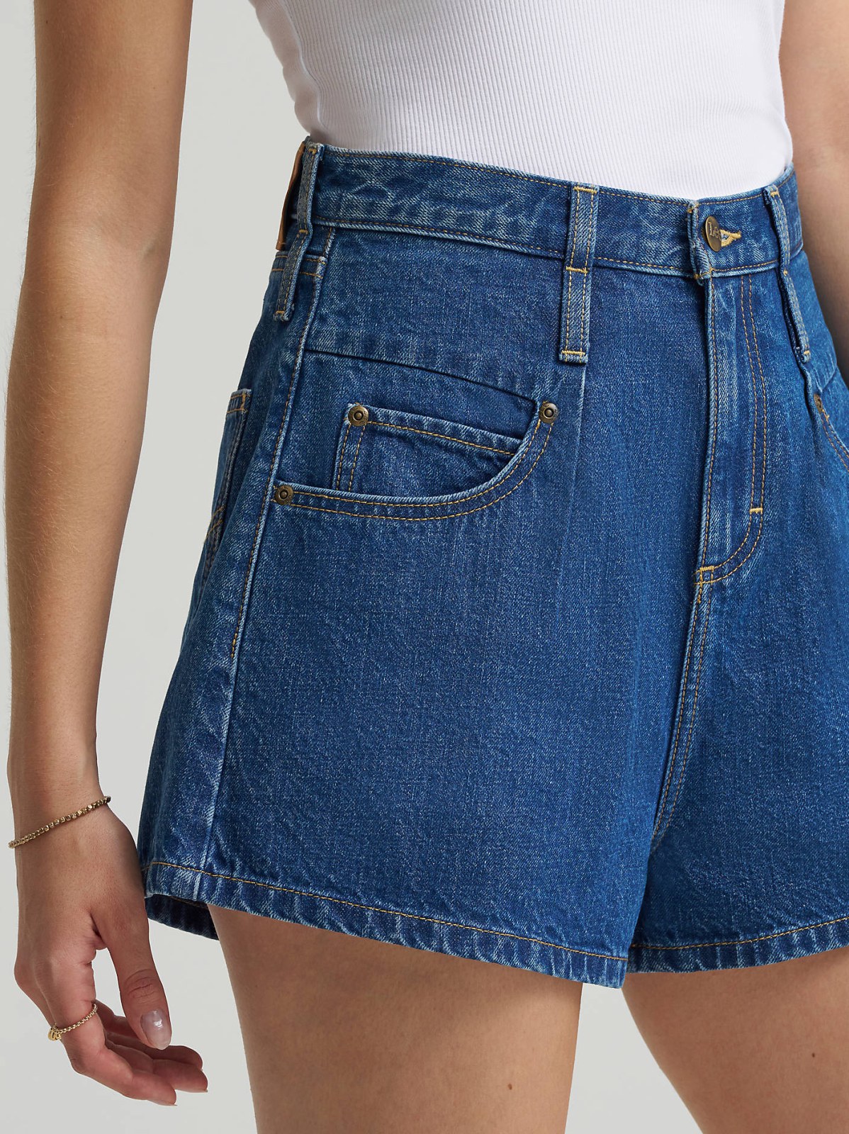 Women's 100% Cotton High Rise Flirty Denim Short - view 7