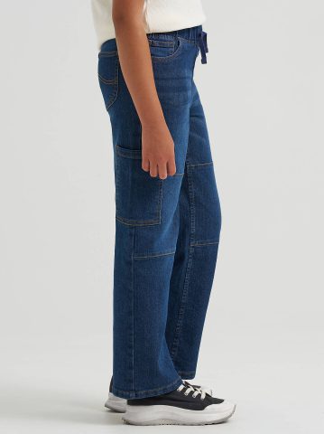 Girl's Wide Leg Cargo Pull On Jean