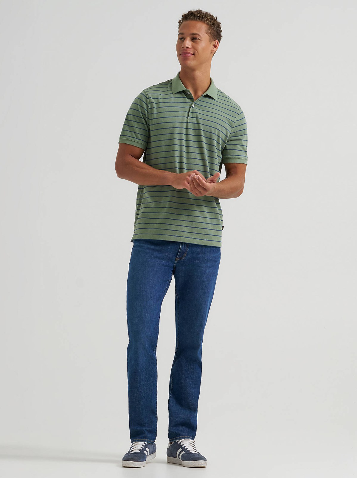 Men's Stripe Mini Pique Polo Shirt - view 4