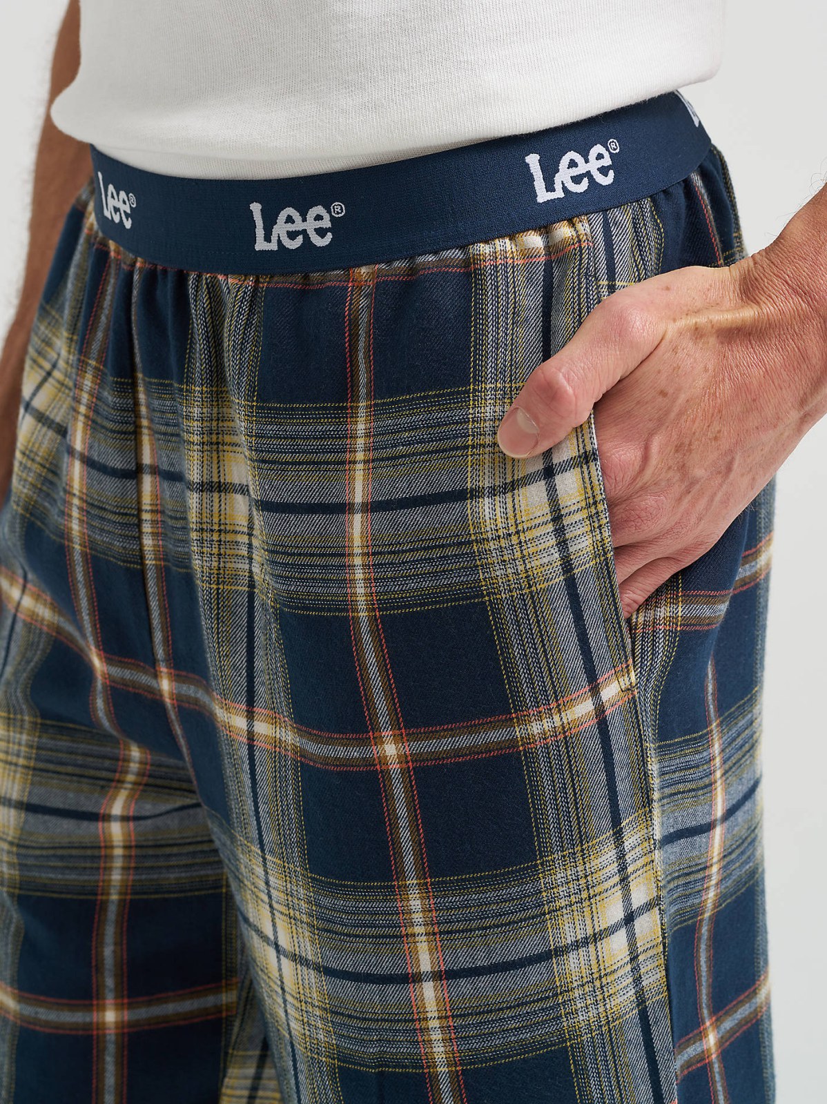 Men's Plaid Lounge Pant with Logo Waistband - view 5