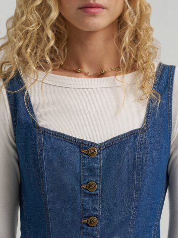 Women's Seamed Denim Mini Dress