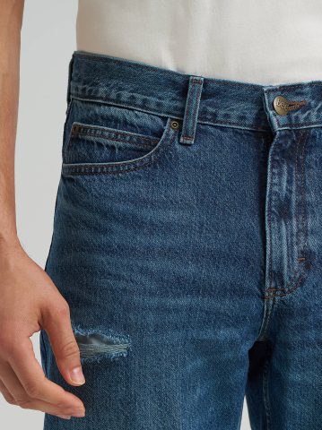 Men's Distressed 100% Cotton Relaxed Straight Jean