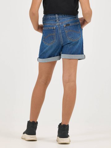 Girl's Belted Pleated Denim Short