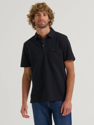 Men's Lightweight Waffle Knit Polo Shirt Men's Lightweight Waffle Knit Polo Shirt