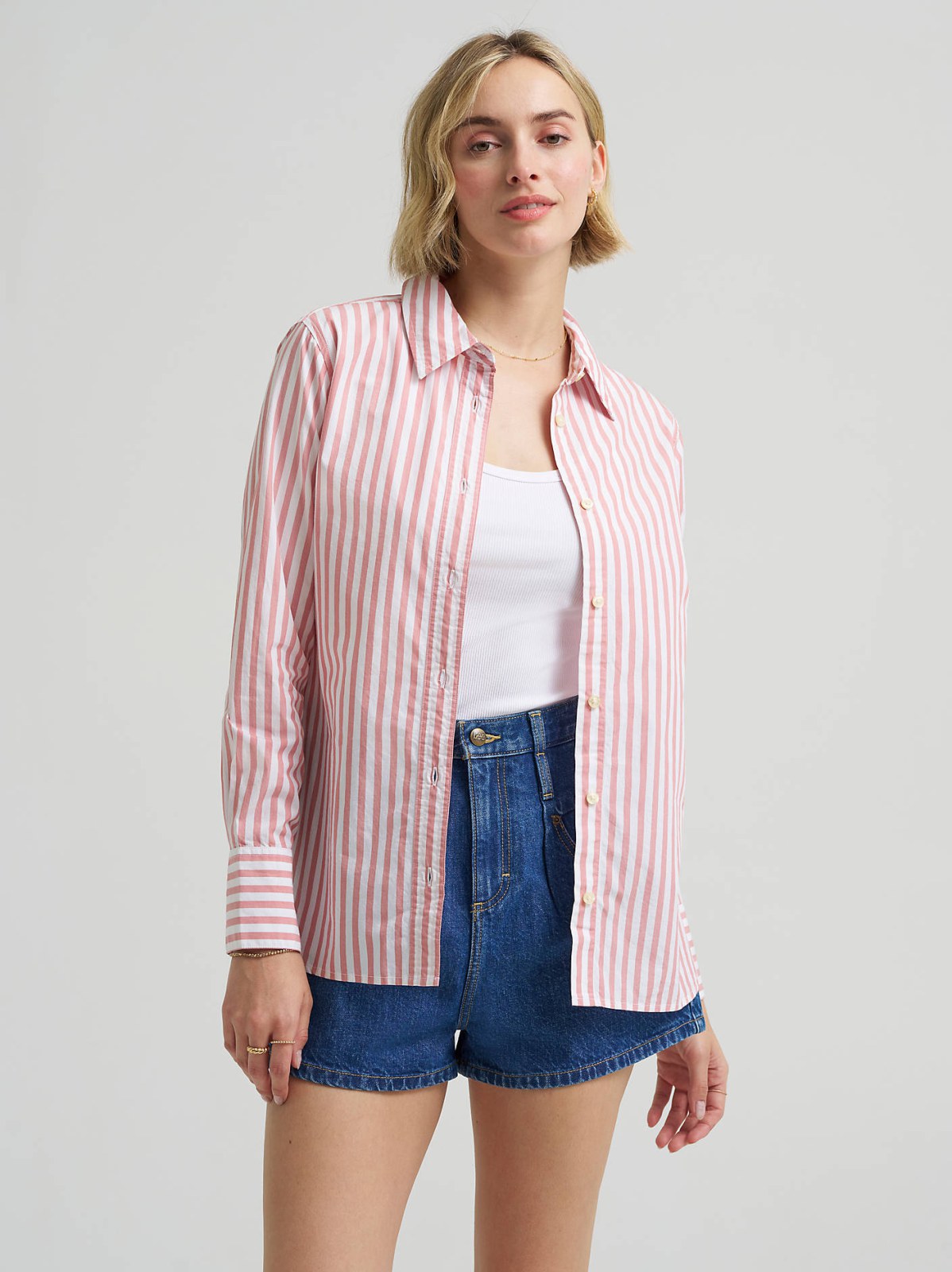 Women's Classic Pocketless Button Down Shirt
