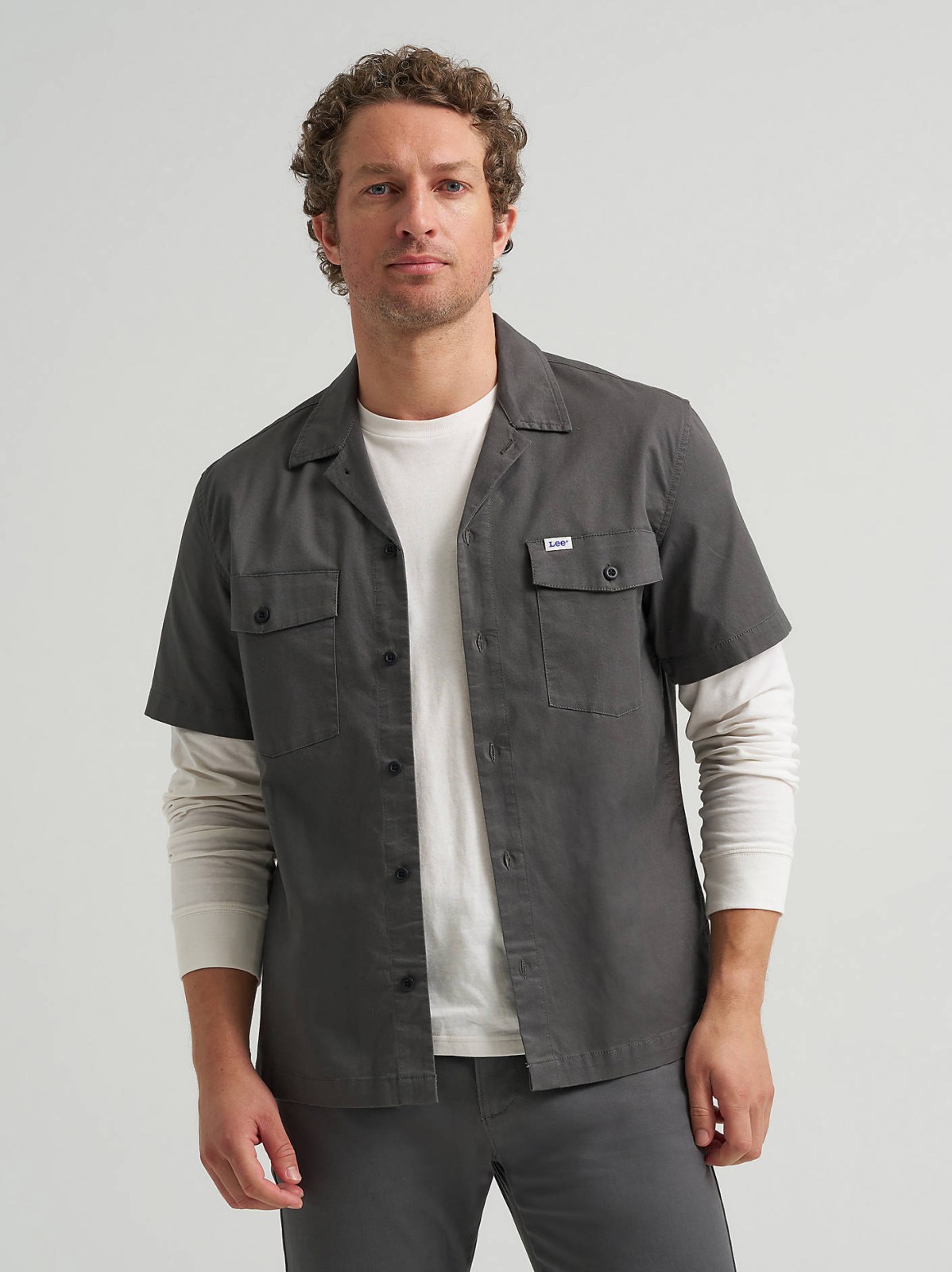 Men's Short Sleeve Relaxed Fit Button Down Workshirt