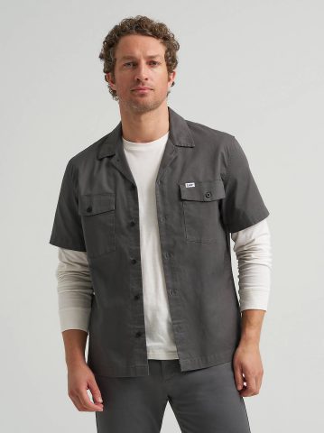Men's Short Sleeve Relaxed Fit Button Down Workshirt