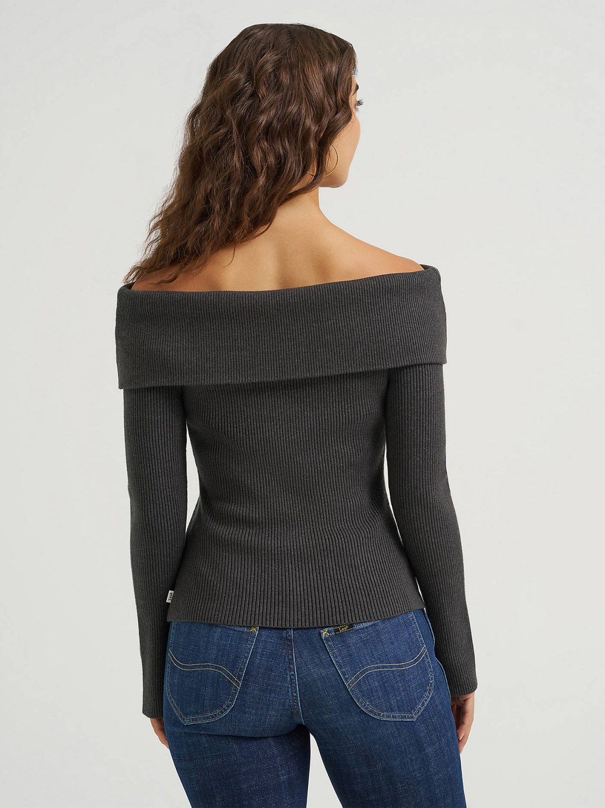 Women's Off The Shoulder Ribbed Sweater - view 3