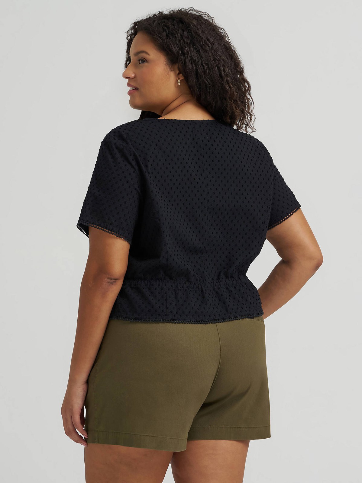 Women's Button Front Tie Top (Plus) - view 2