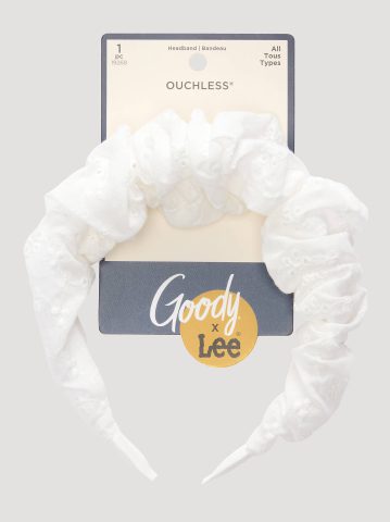 Women's Goody x Lee White Ruched Headband, 1ct