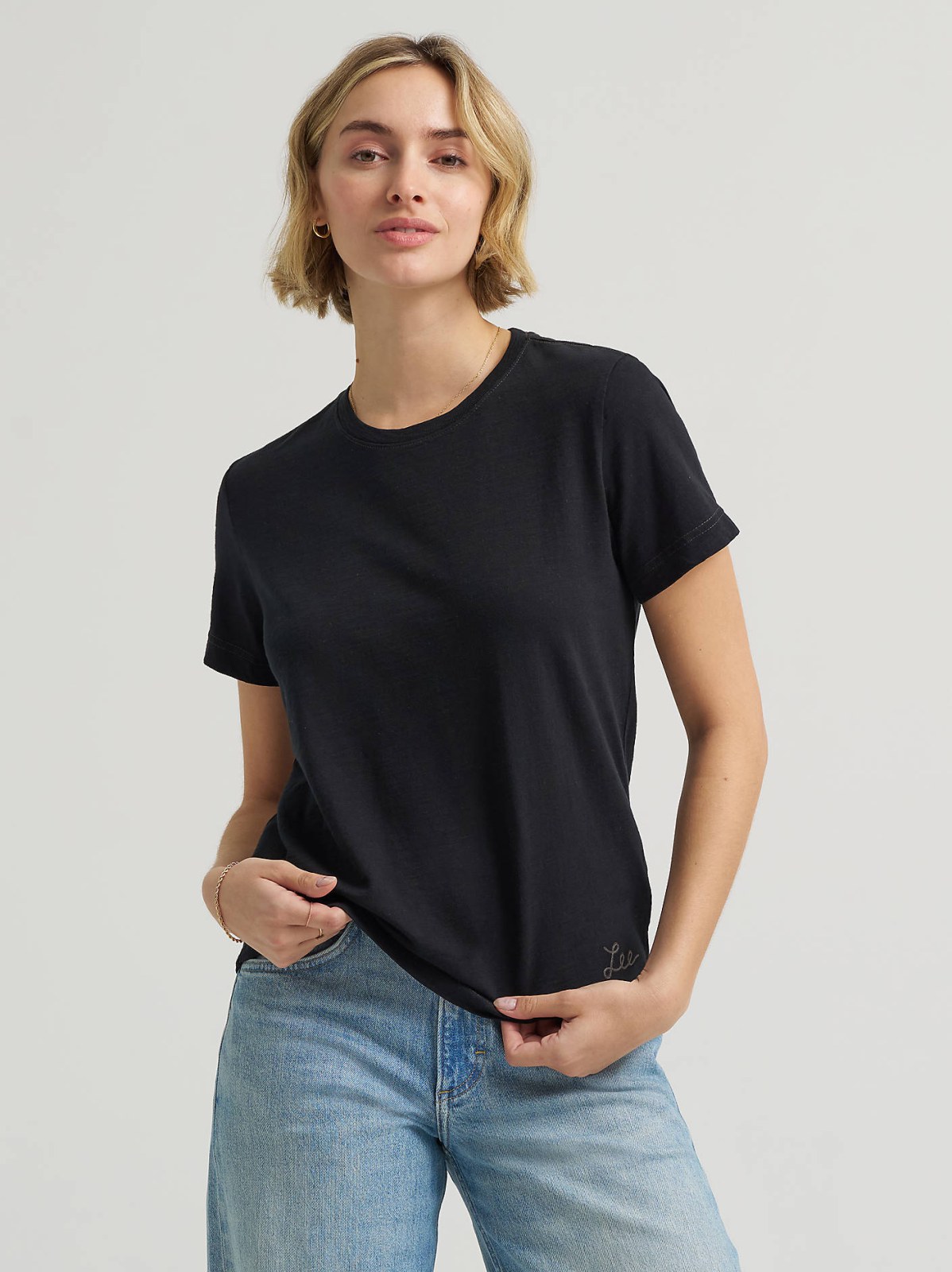 Women's Solid Crew Neck Tee - view 2