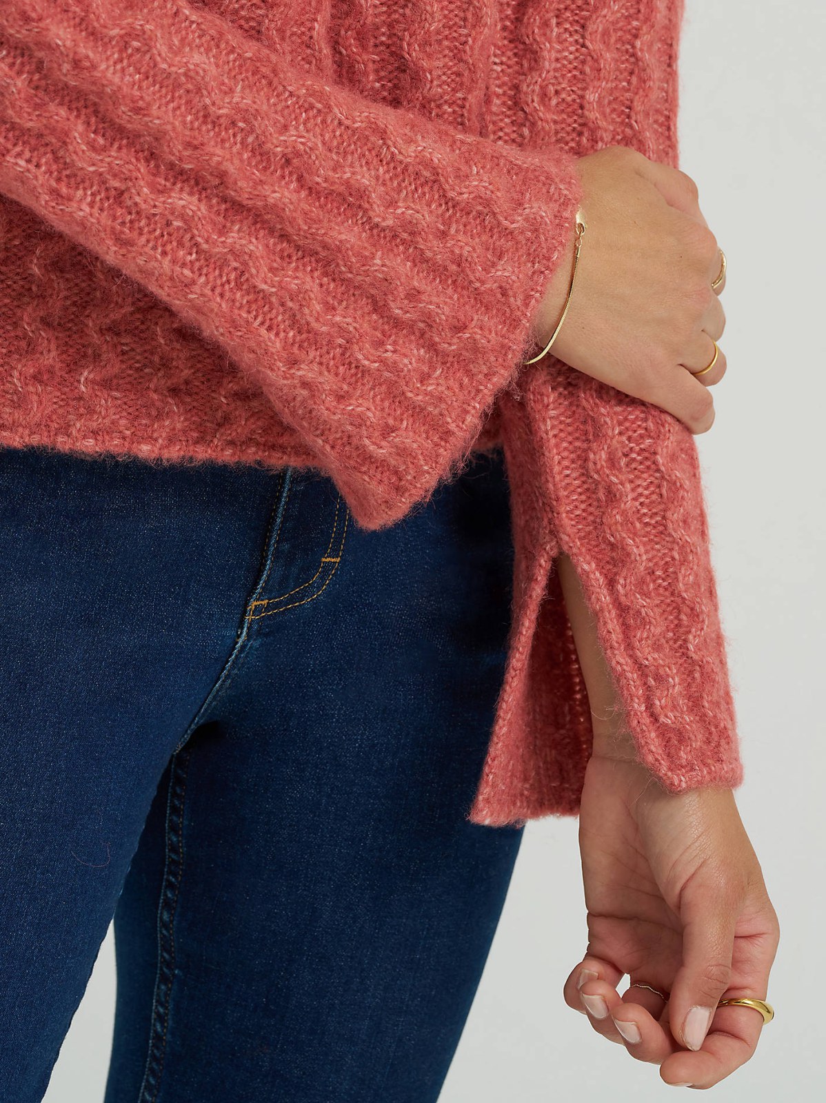 Women's Mock Neck Textured Sweater - view 3