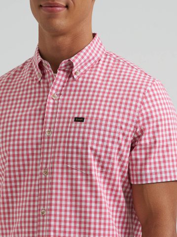 Men's One Pocket Plaid Button Down Shirt