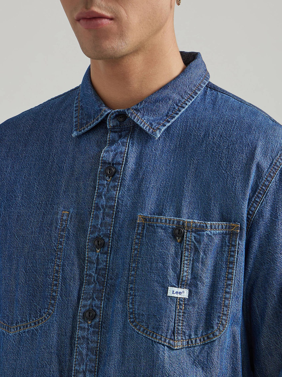Men's Very Loose Fit Denim Overshirt - view 4