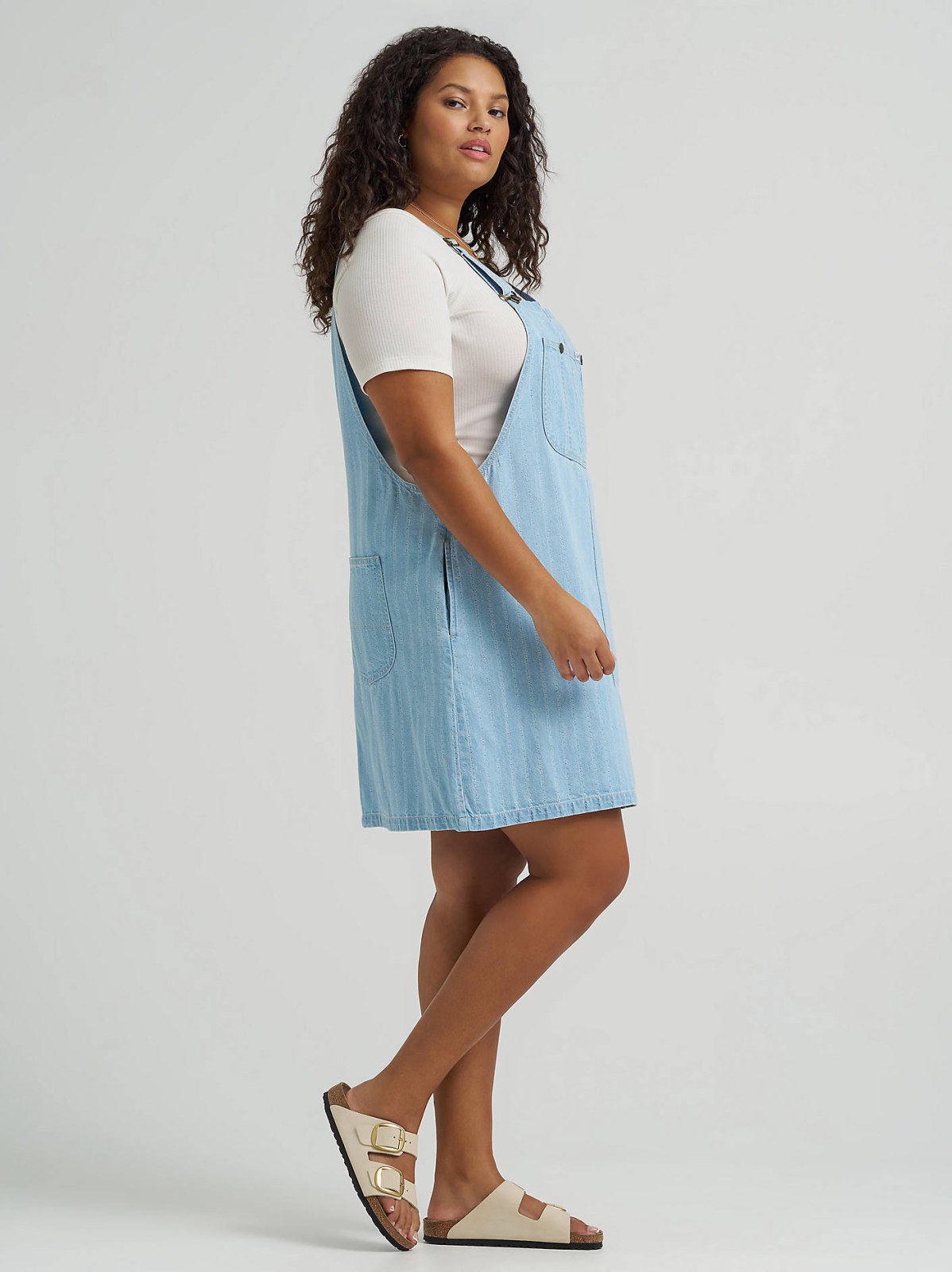 Women's Loose Bib Denim Overall Dress (Plus) - view 3