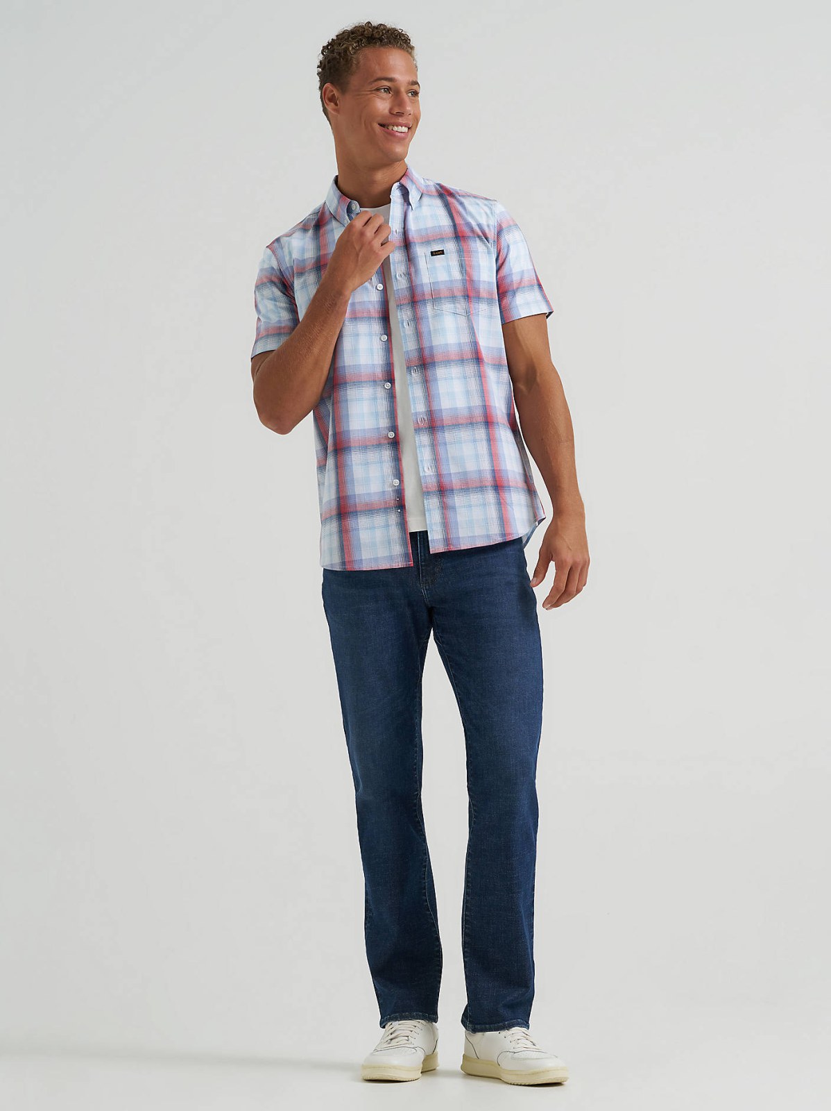 Men's One Pocket Plaid Button Down Shirt - view 4