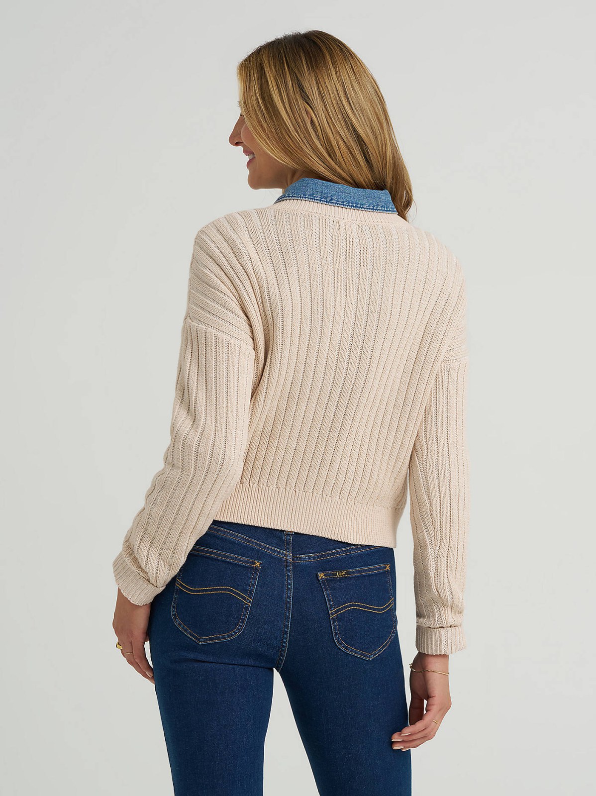 Women's V-Neck Plaited Sweater - view 2