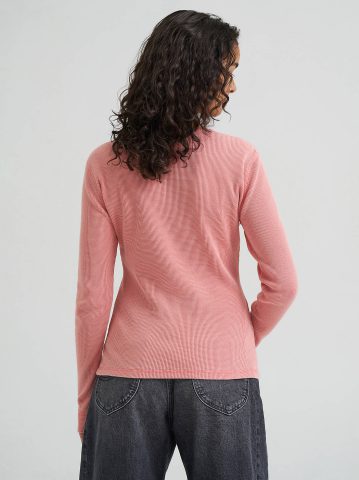 Women's Waffle Knit Henley Button Down Top — alternate view