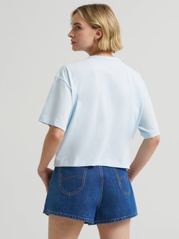 Women's Boxy Fit Embroidered Logo Tee