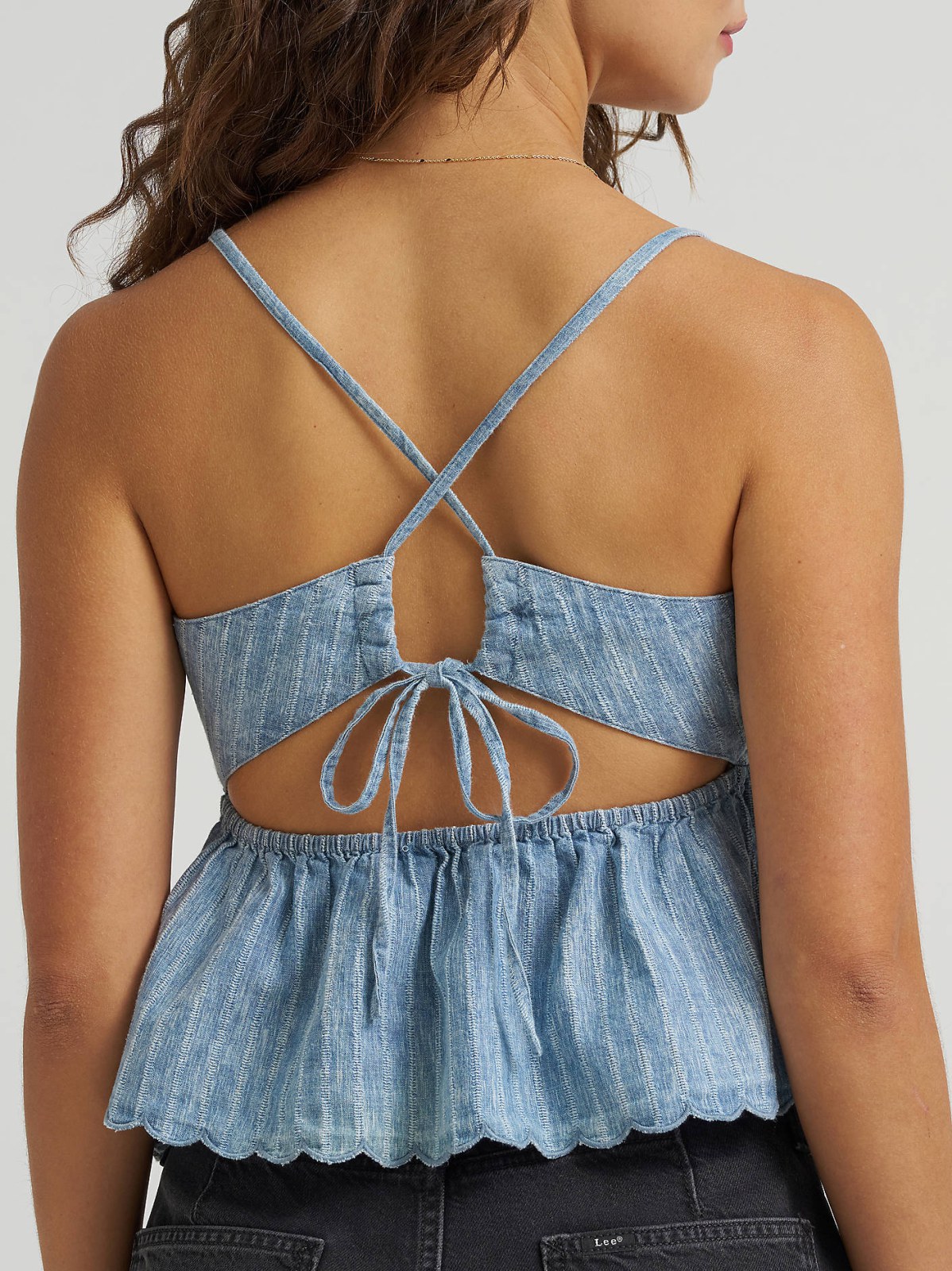 Women's Cross Back Peplum Cami Top - view 5