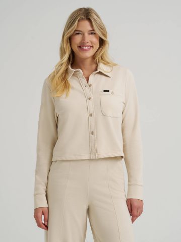Women's All Purpose Solid Knit Button Down Shirt