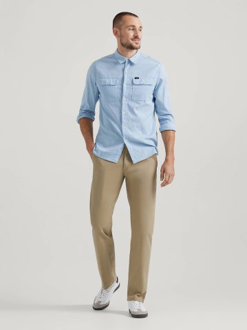 Men's Extreme Motion Flat Front Khaki Pant