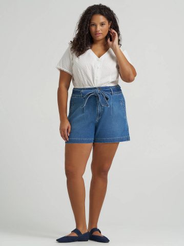 Women's High Rise Denim Bow Short (Plus) Women's High Rise Denim Bow Short (Plus)