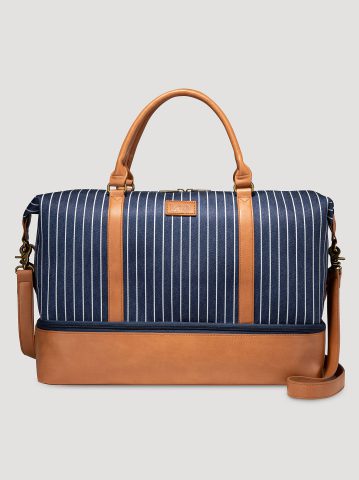 Women's Striped Denim Duffle Bag Women's Striped Denim Duffle Bag